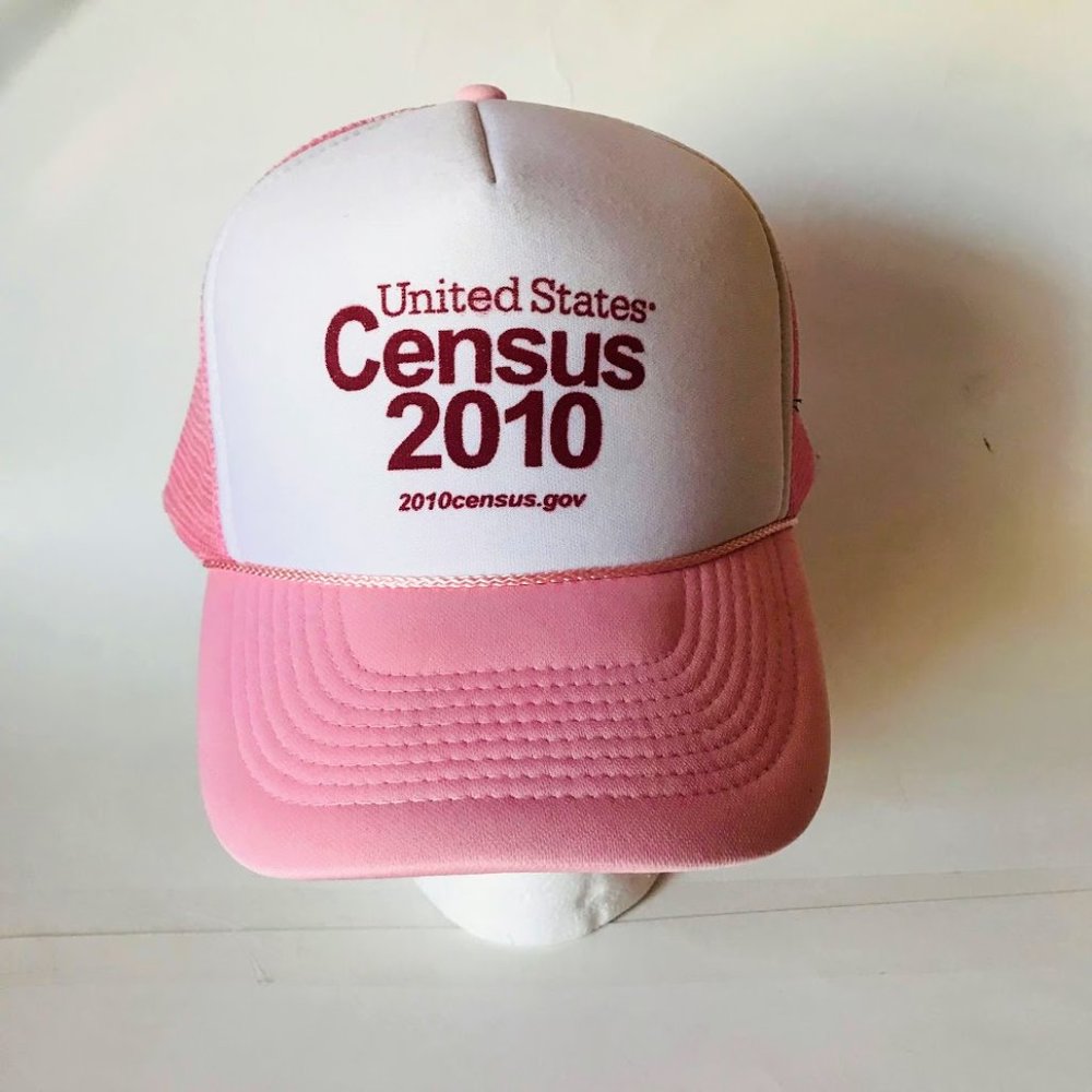 UNITED STATES CENSUS 2010 Adjustable Snapback Structured Baseball Cap Hat PINK